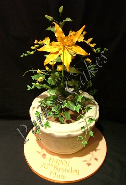 garden planter birthday cake